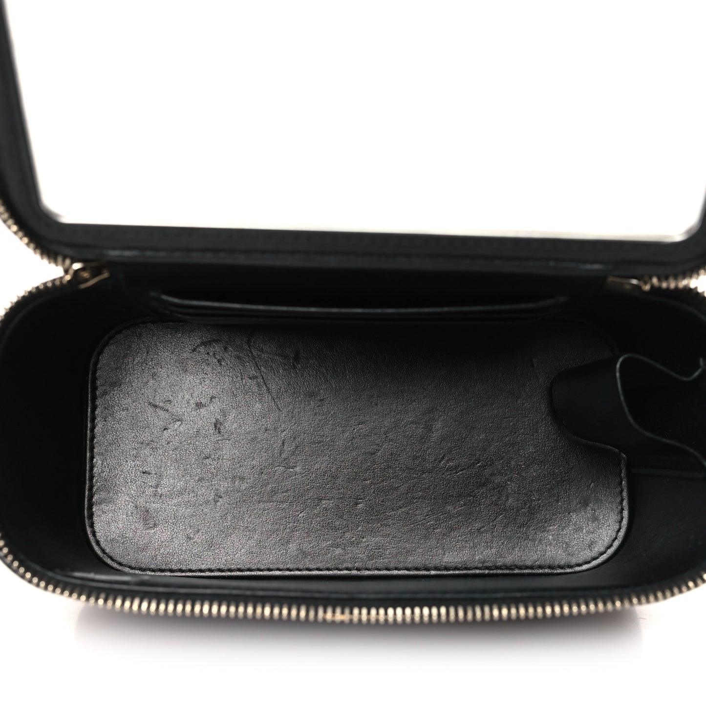 Shiny Caviar Quilted Pick Me Up Vanity Case Black