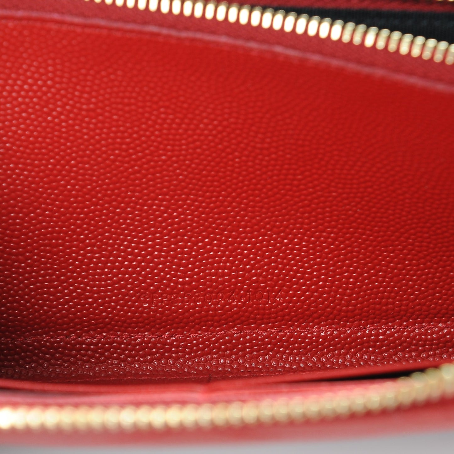 Grain De Poudre Matelasse Chevron Monogram Zip Around Wallet Red