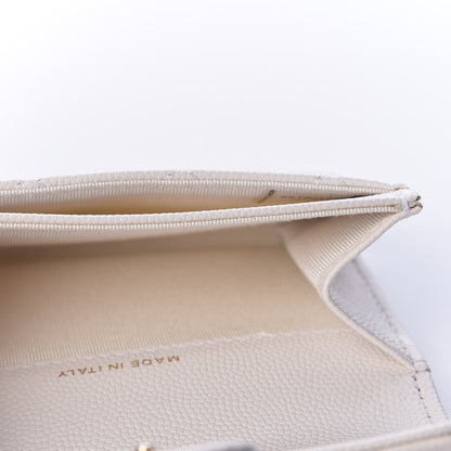 Chanel Caviar Quilted Flap Card Holder Wallet White 4 of 10