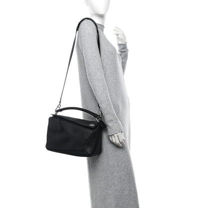 Loewe Calfskin Medium Puzzle Bag Black 2 of 12