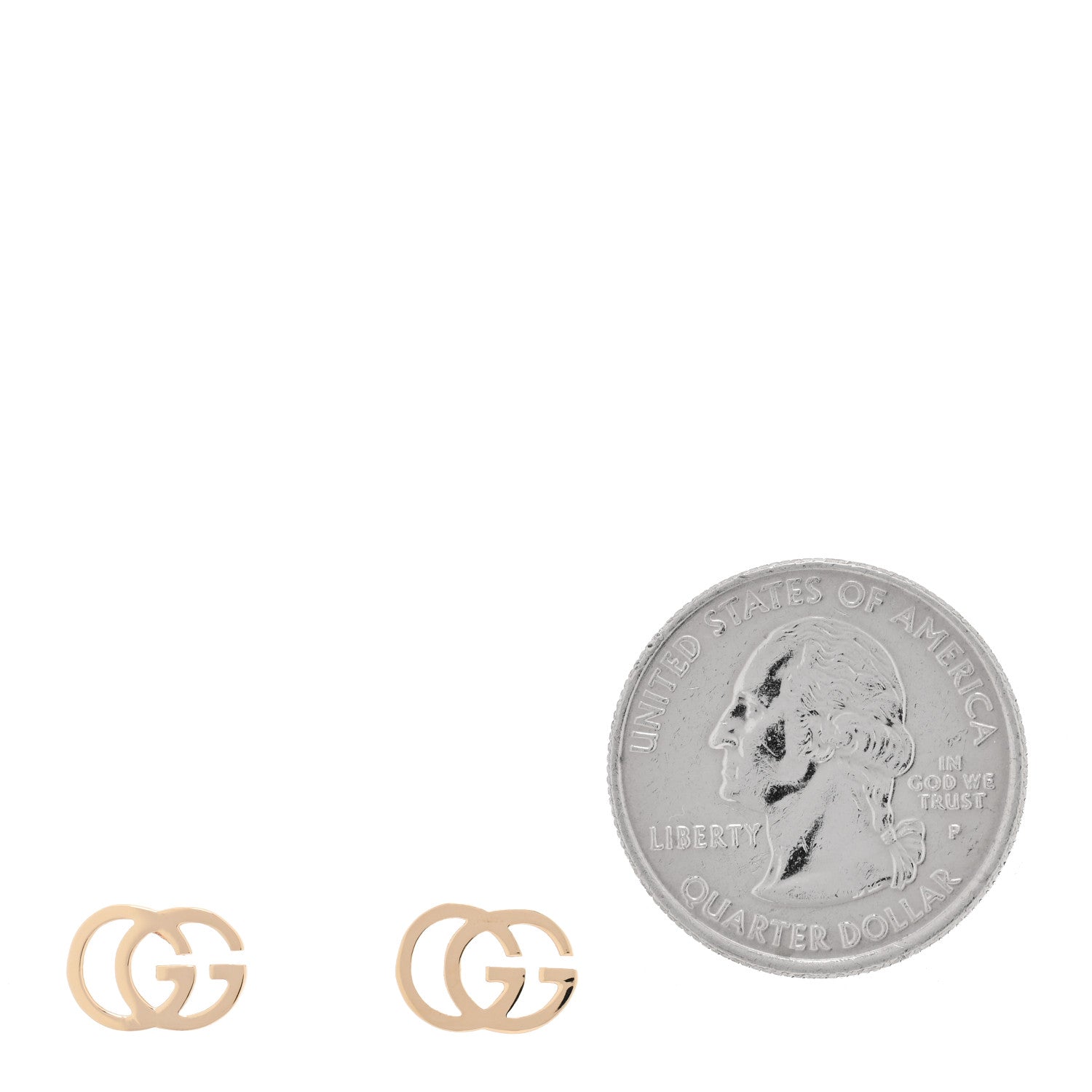 Gucci 18K Yellow Gold Running G Stud Earrings 2 of 5