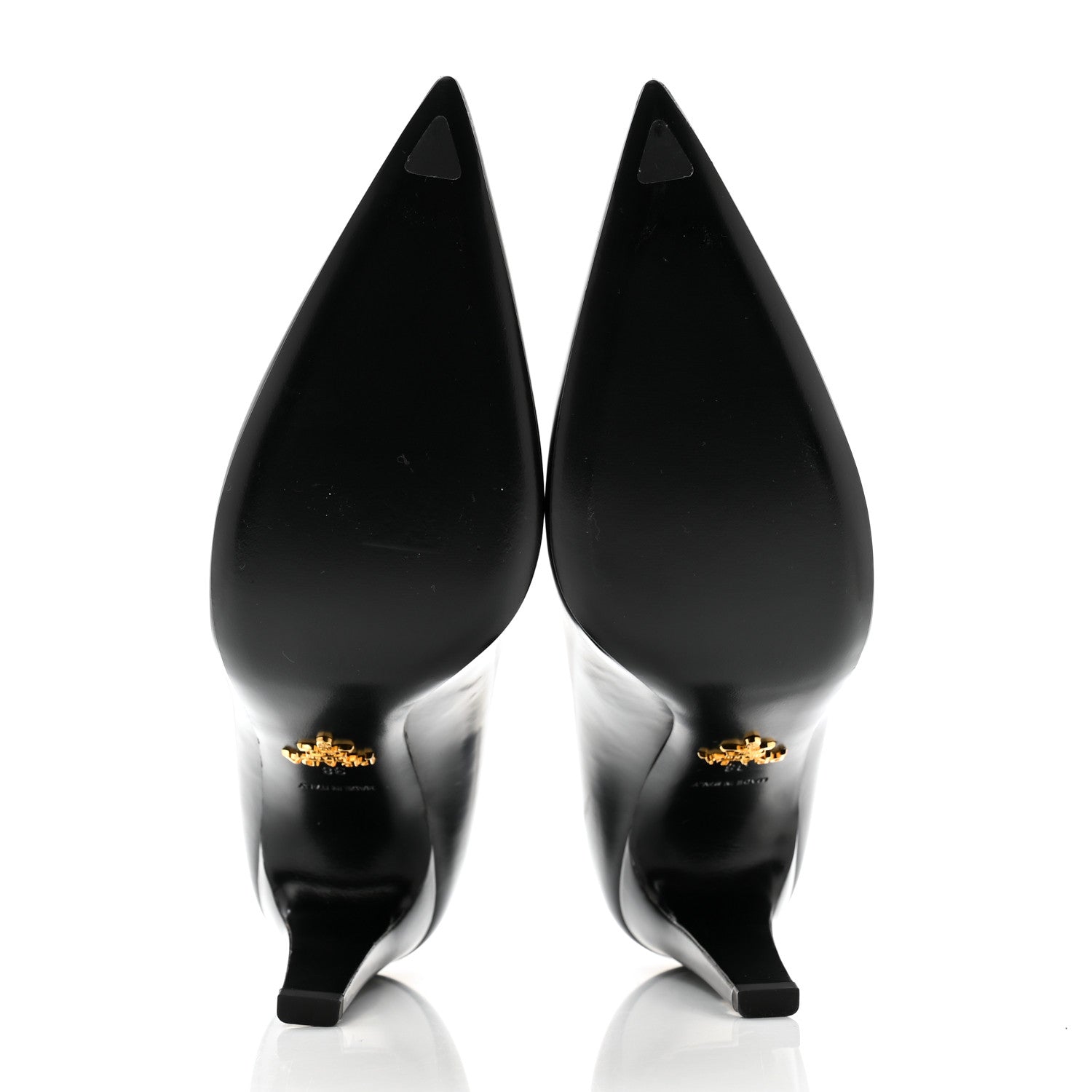 Prada Spazzolato Pointed Toe Pumps 38 Black 6 of 7