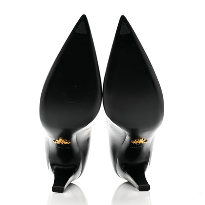 Prada Spazzolato Pointed Toe Pumps 38 Black 6 of 7