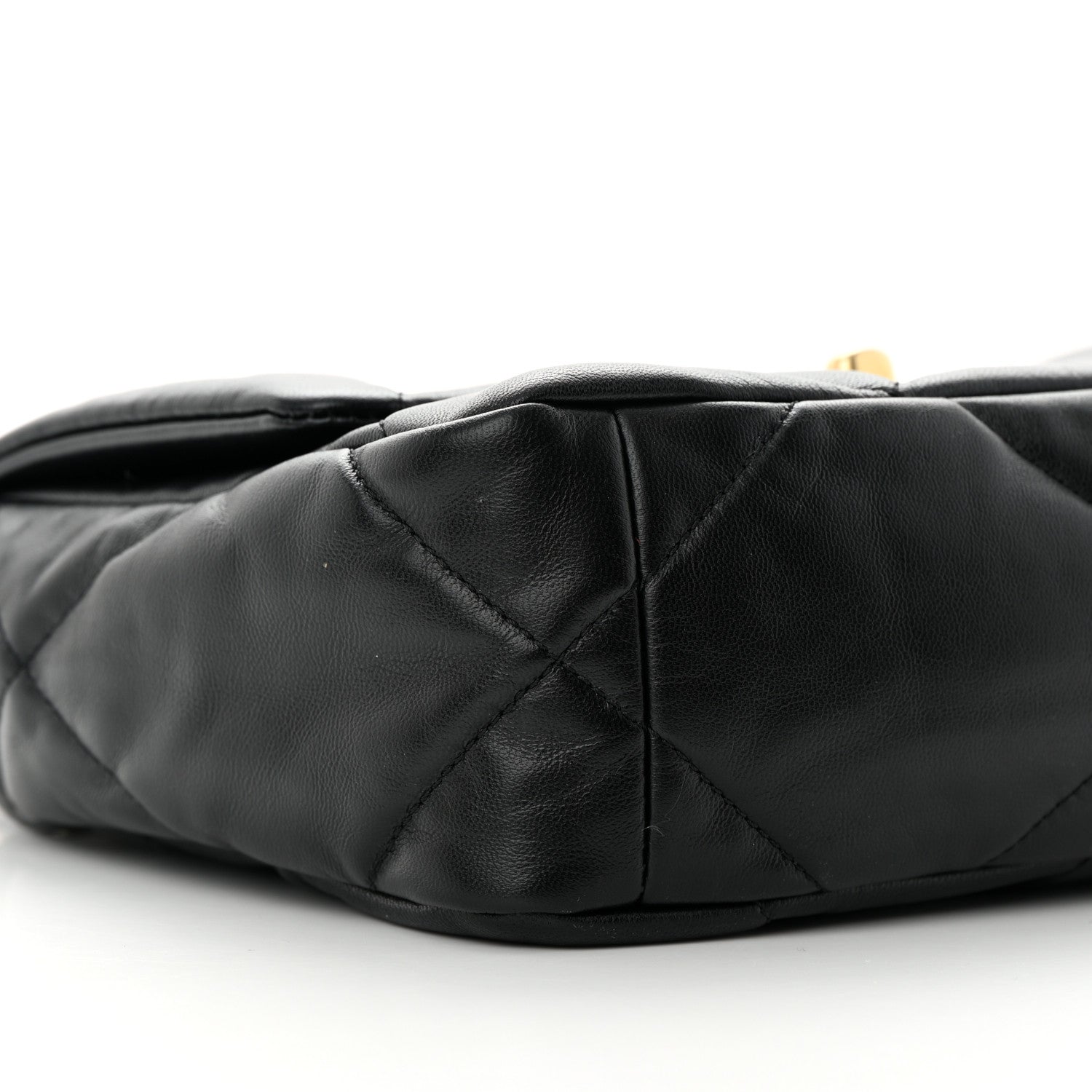 Chanel Shiny Goatskin Quilted Medium Chanel 19 Flap Black 10 of 12