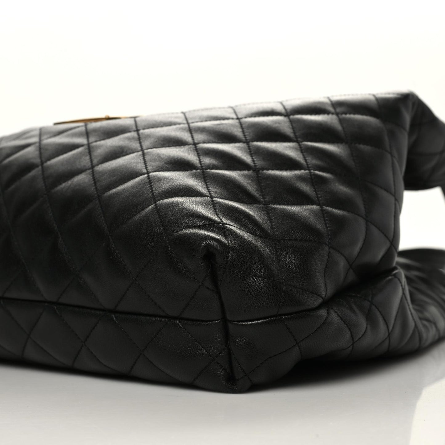 Lambskin Quilted Maxi Icare Shopping Tote Black