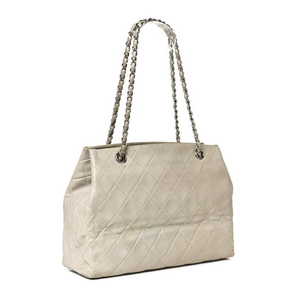 Chanel Lambskin Quilted CC Tote Grey 2 of 10