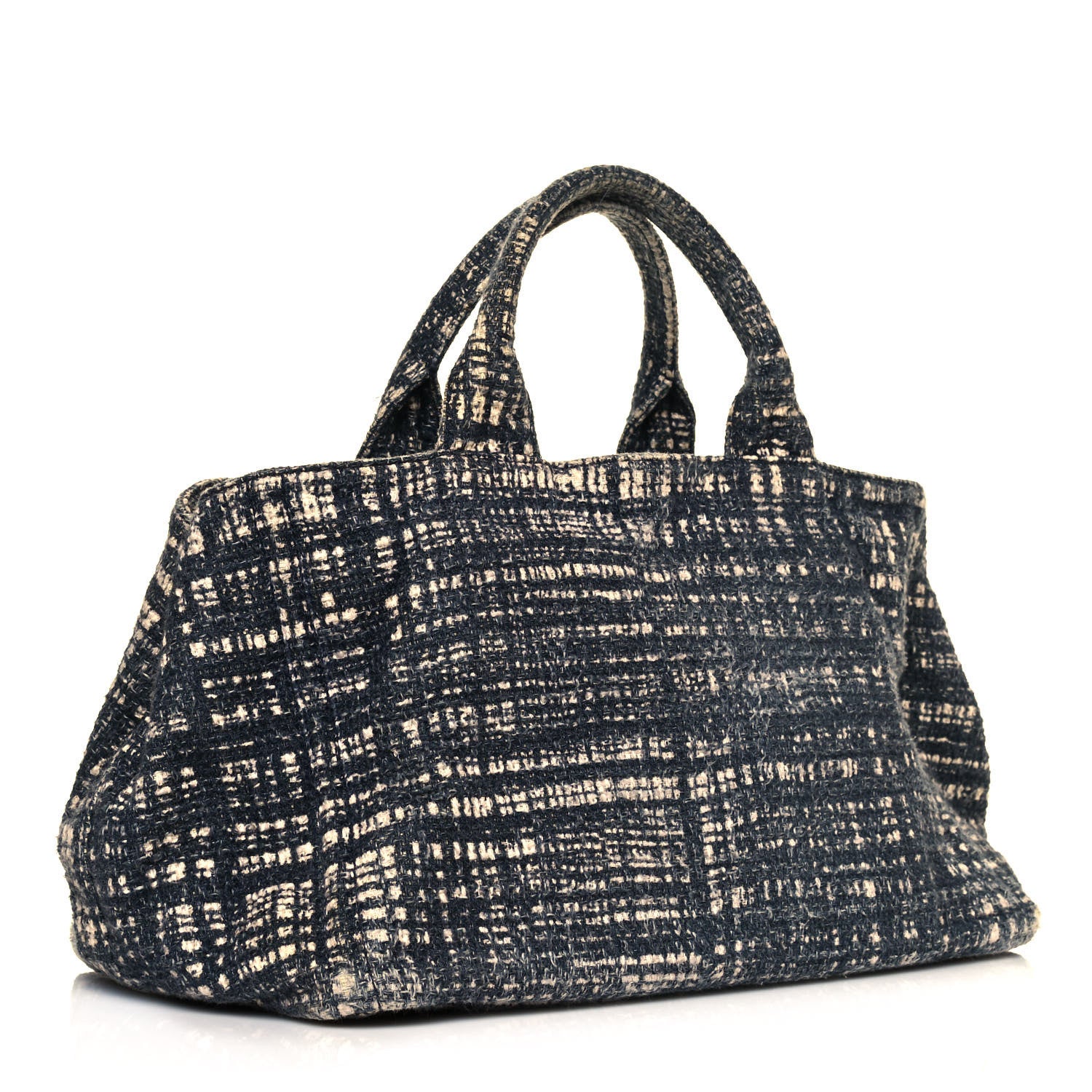 Prada Canapa Tote Grey White 3 of 11