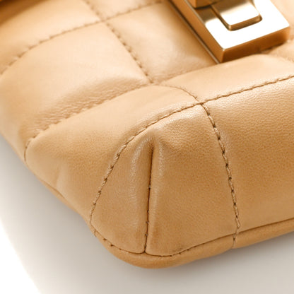 Chanel Lambskin Chocolate Bar Mademoiselle Flap Shoulder Bag Beige 8 of 9