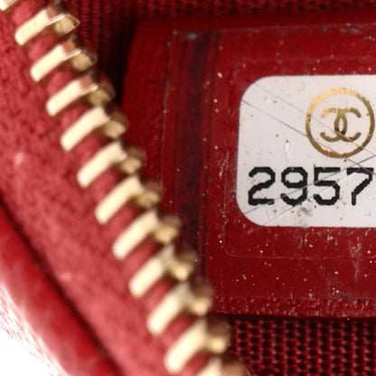 Chanel Caviar Quilted Chain Handle Round Clutch With Chain Bag  Red 7 of 10