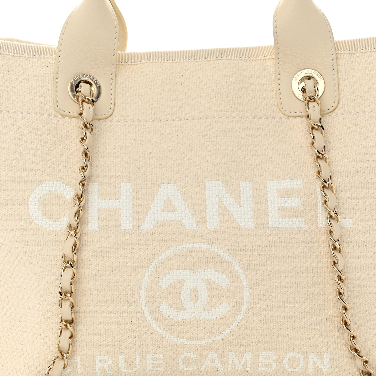 Chanel Mixed Fibers Medium Deauville Tote White 9 of 14