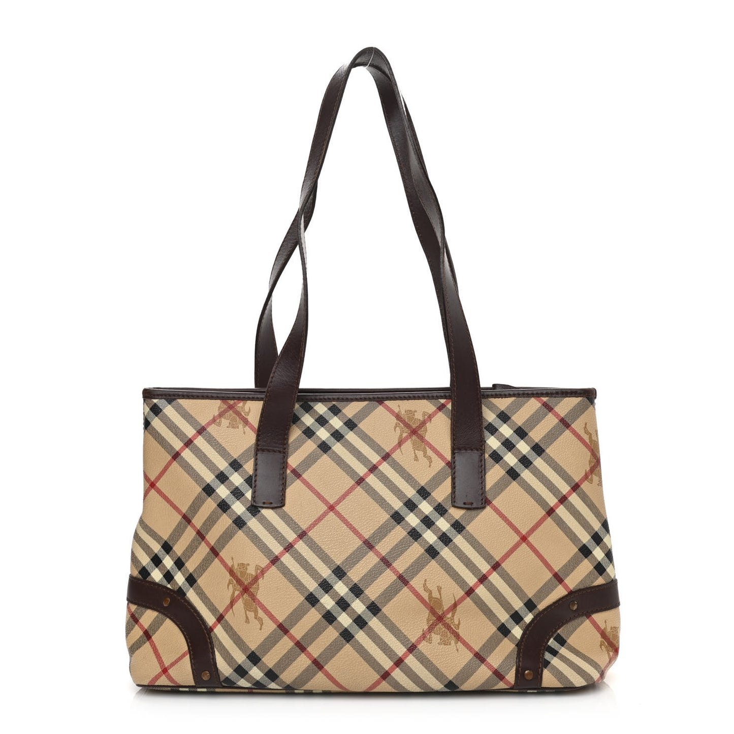 Haymarket Check Studded Tote Bag Chocolate