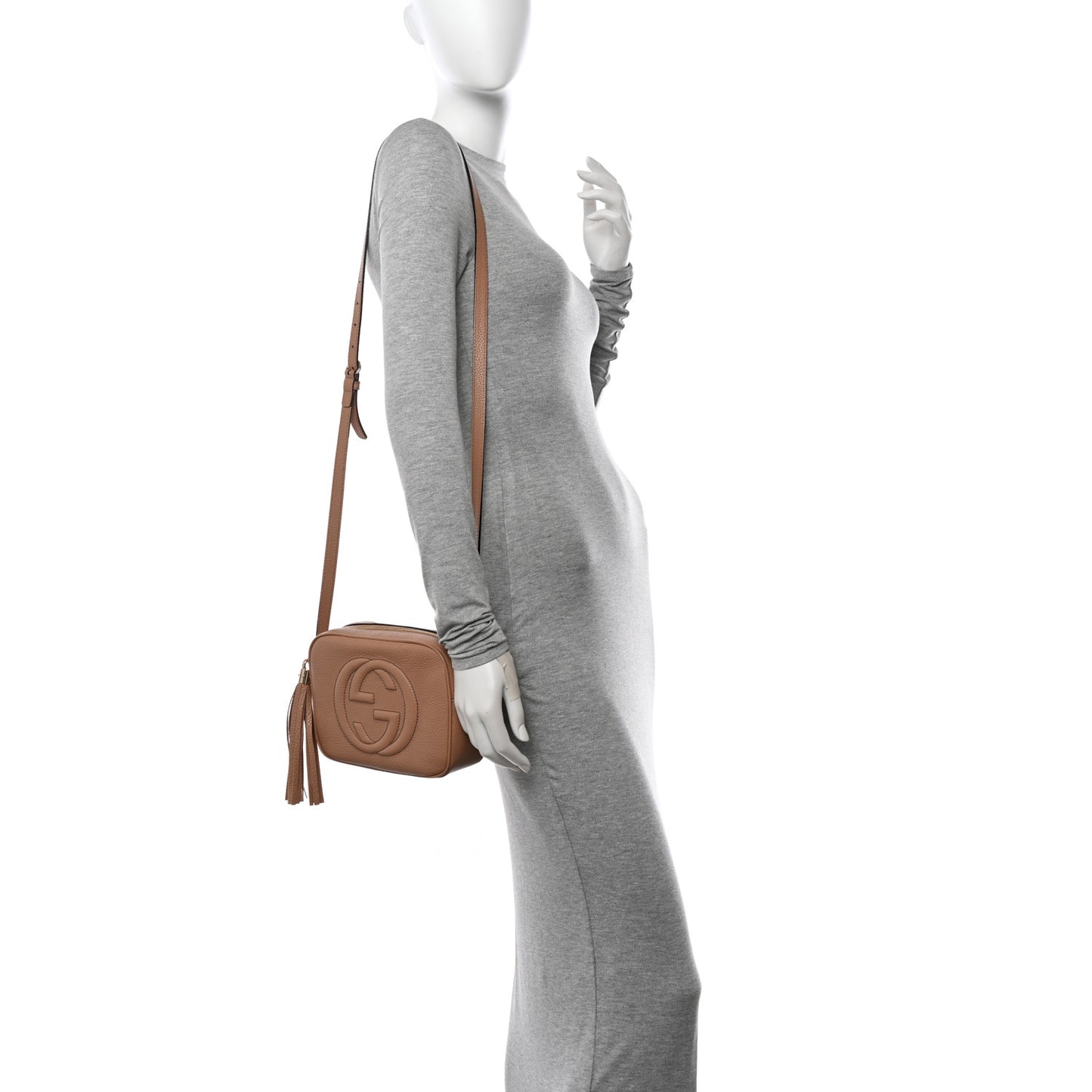 Pebbled Calfskin Small Soho Disco Bag Camelia