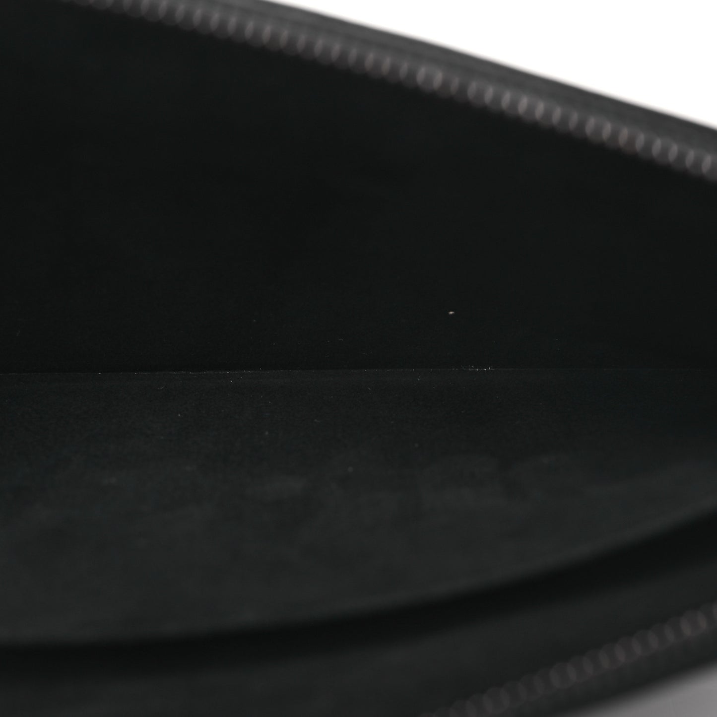 Calfskin Crocodile Embossed Knuckle Flat Zip Clutch Black