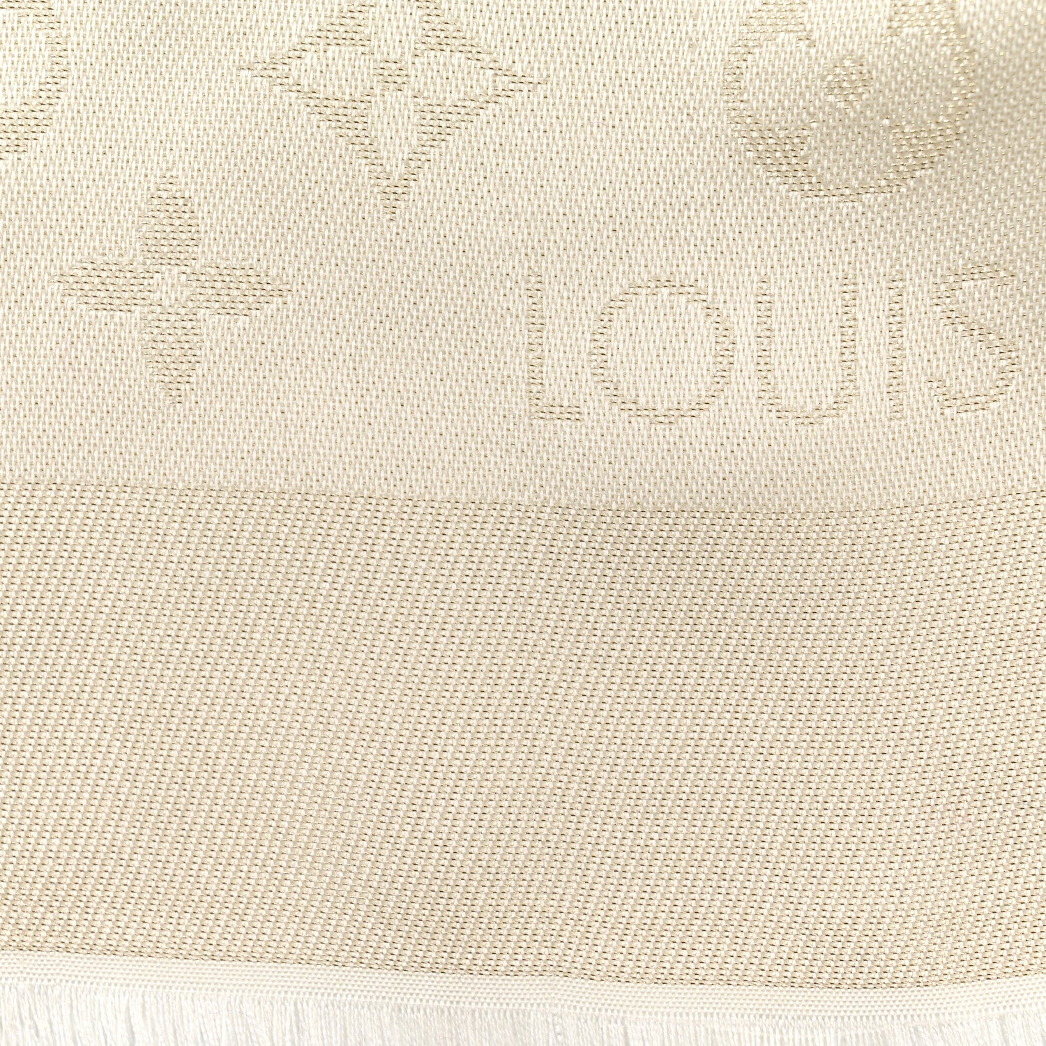 Louis Vuitton Silk Wool Monogram Shine Shawl White 4 of 5