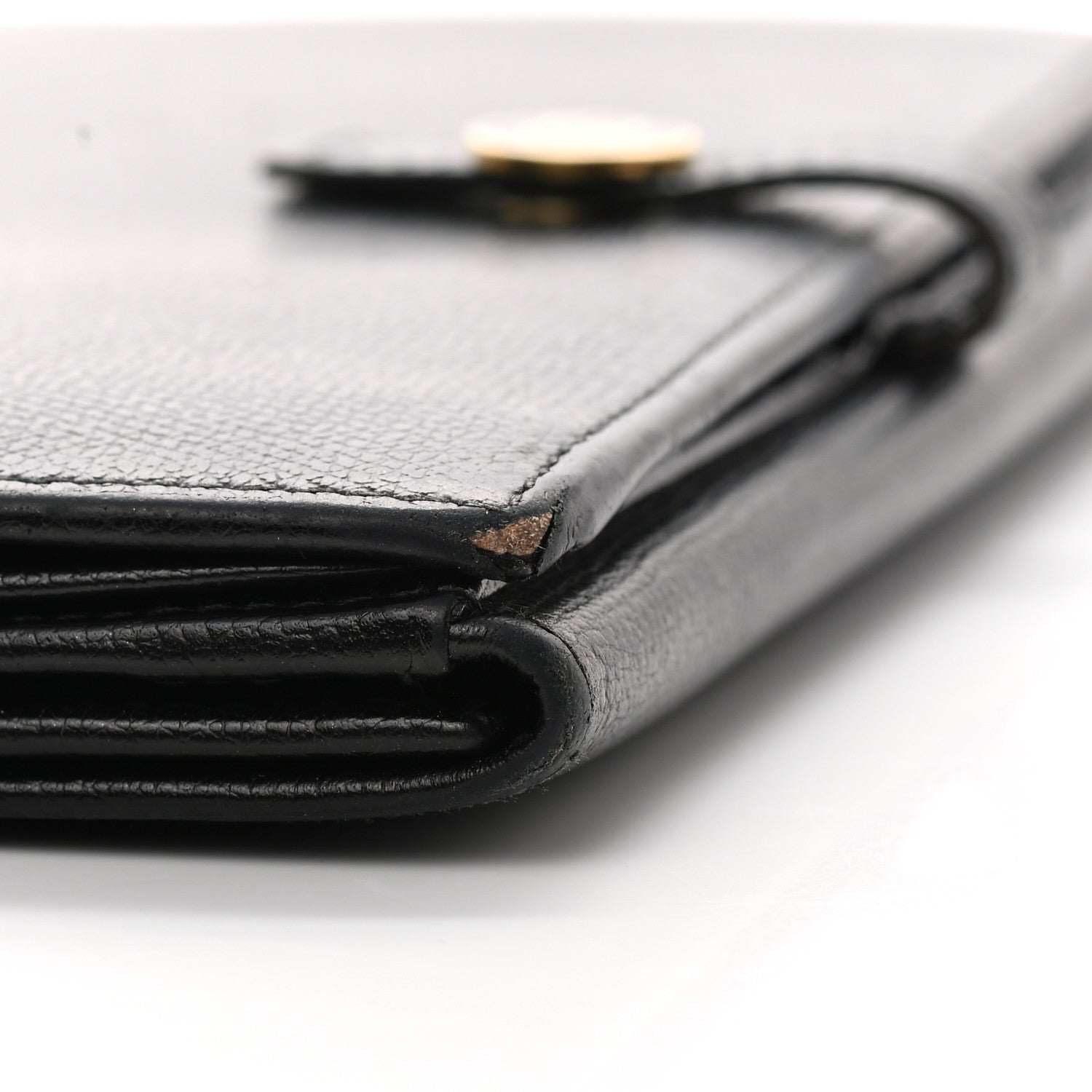 Chanel Grained Calfskin CC Button Long Wallet Black 9 of 10