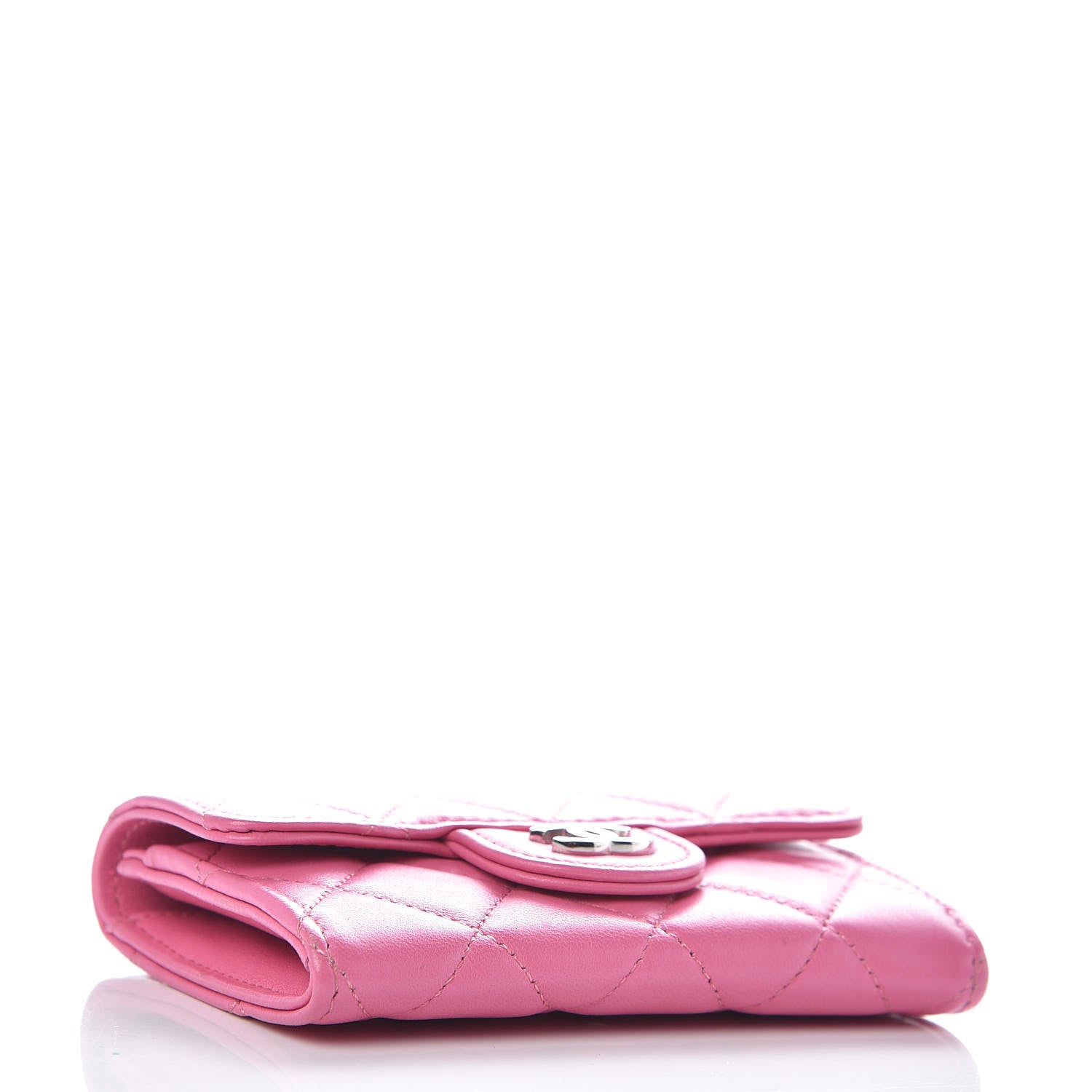 Chanel Lambskin Quilted Flap Card Holder Pink 4 of 9