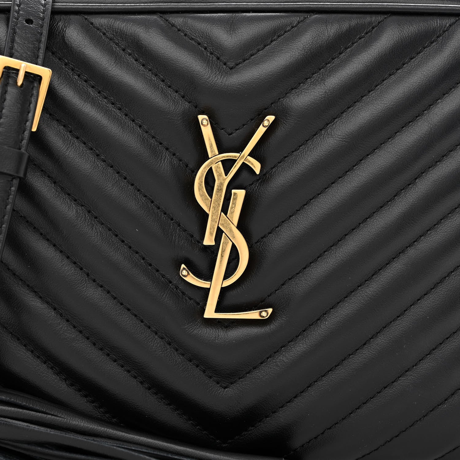 Saint Laurent Calfskin Matelasse Monogram Lou Camera Bag Black 8 of 10