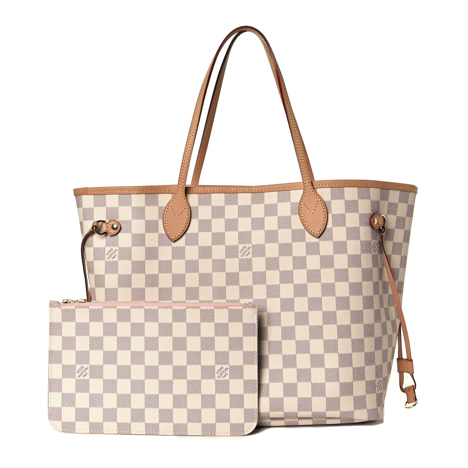 Louis Vuitton Damier Azur Neo Neverfull MM Rose Ballerine 1 of 8