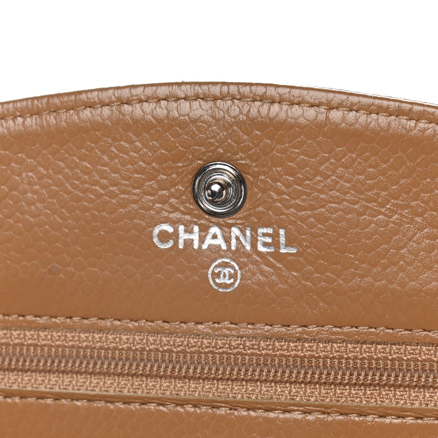 Chanel Caviar Timeless CC Wallet on Chain WOC Beige 5 of 17