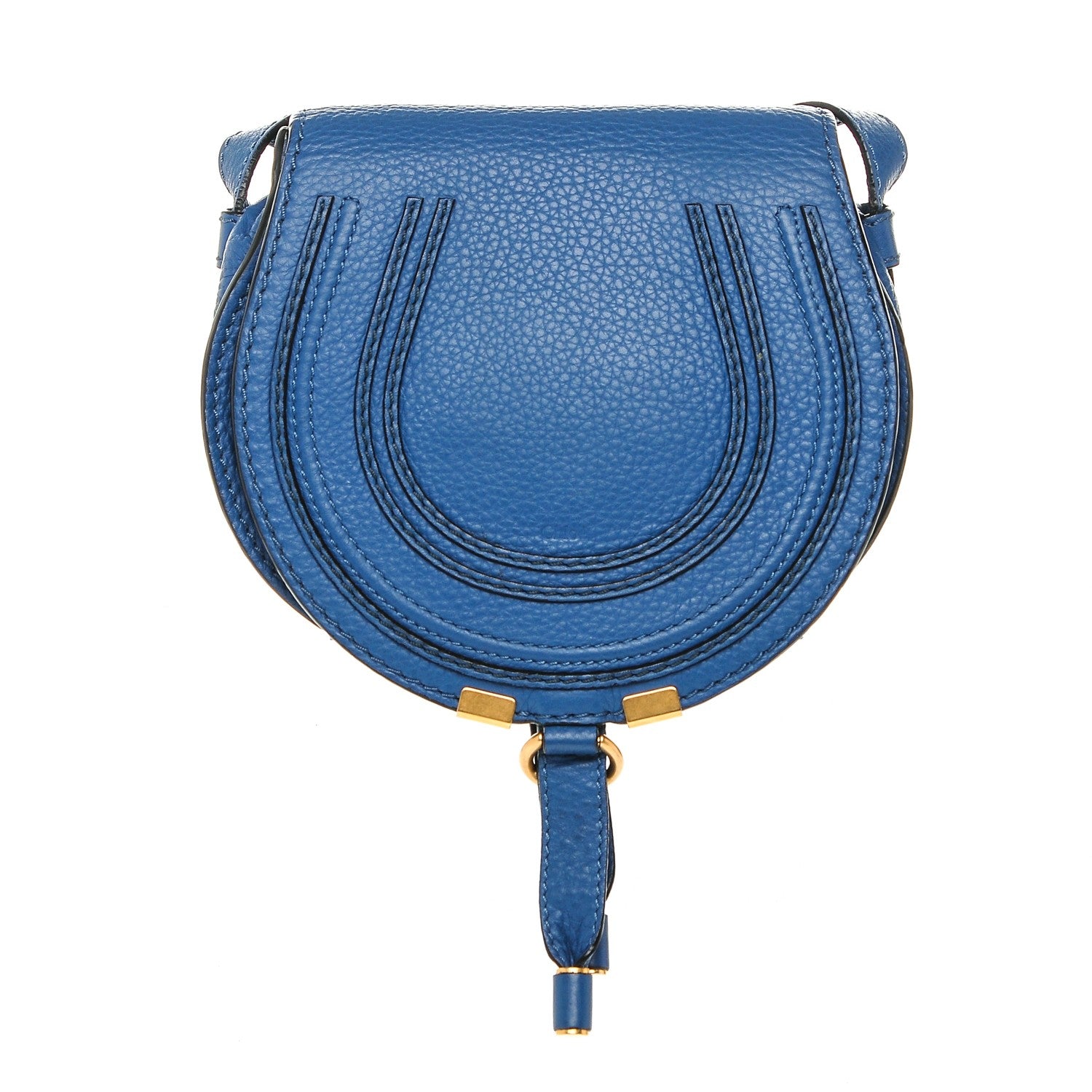 Chloe Calfskin Mini Marcie Round Crossbody Bag Factory Blue 1 of 6
