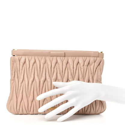 Miu Miu Nappa Matelasse Clutch Cammeo 2 of 6