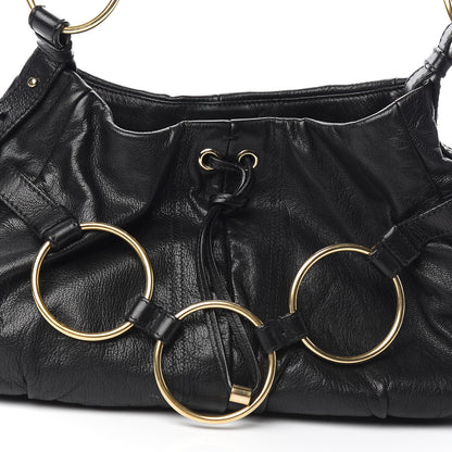 Saint Laurent Calfskin Saharienne Shoulder Bag Black 14 of 15