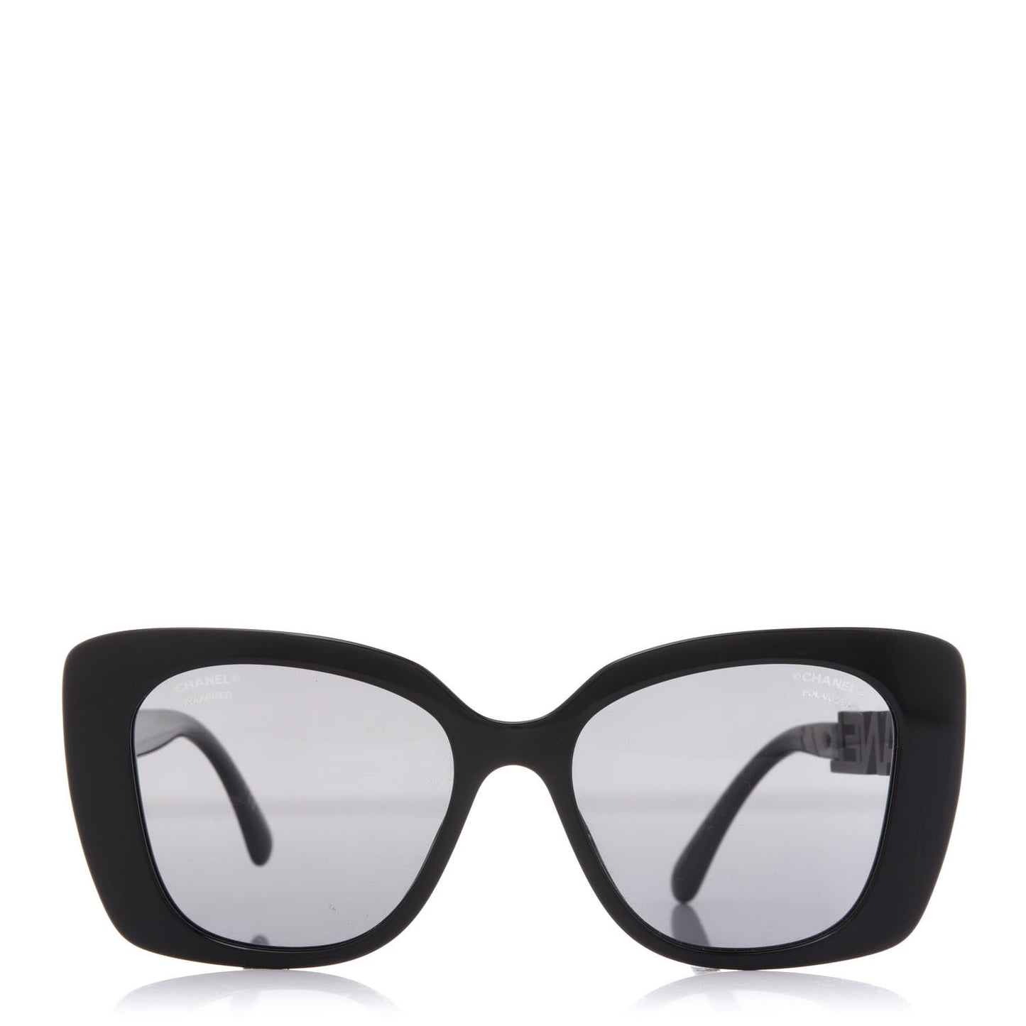 Acetate Strass Polarized Square Sunglasses 5422-B Black