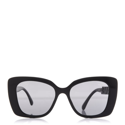 Chanel Acetate Strass Polarized Square Sunglasses 5422-B Black 2 of 9
