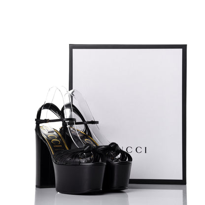 Gucci Malaga Kid Crawford Knotted Strap Platform Sandals 41 Black 8 of 8