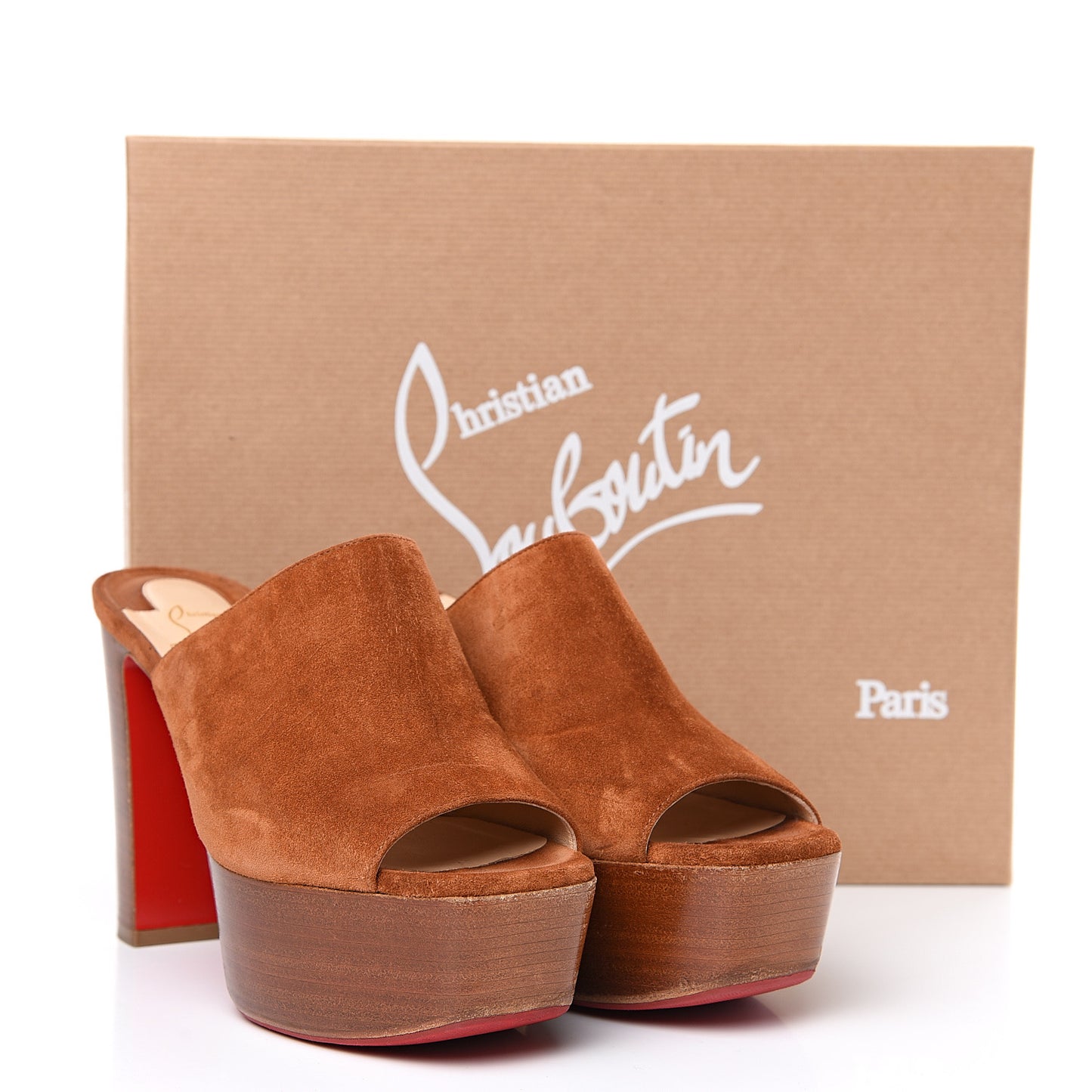 Veau Velours 110 Platform Mules 38.5 Cannelle
