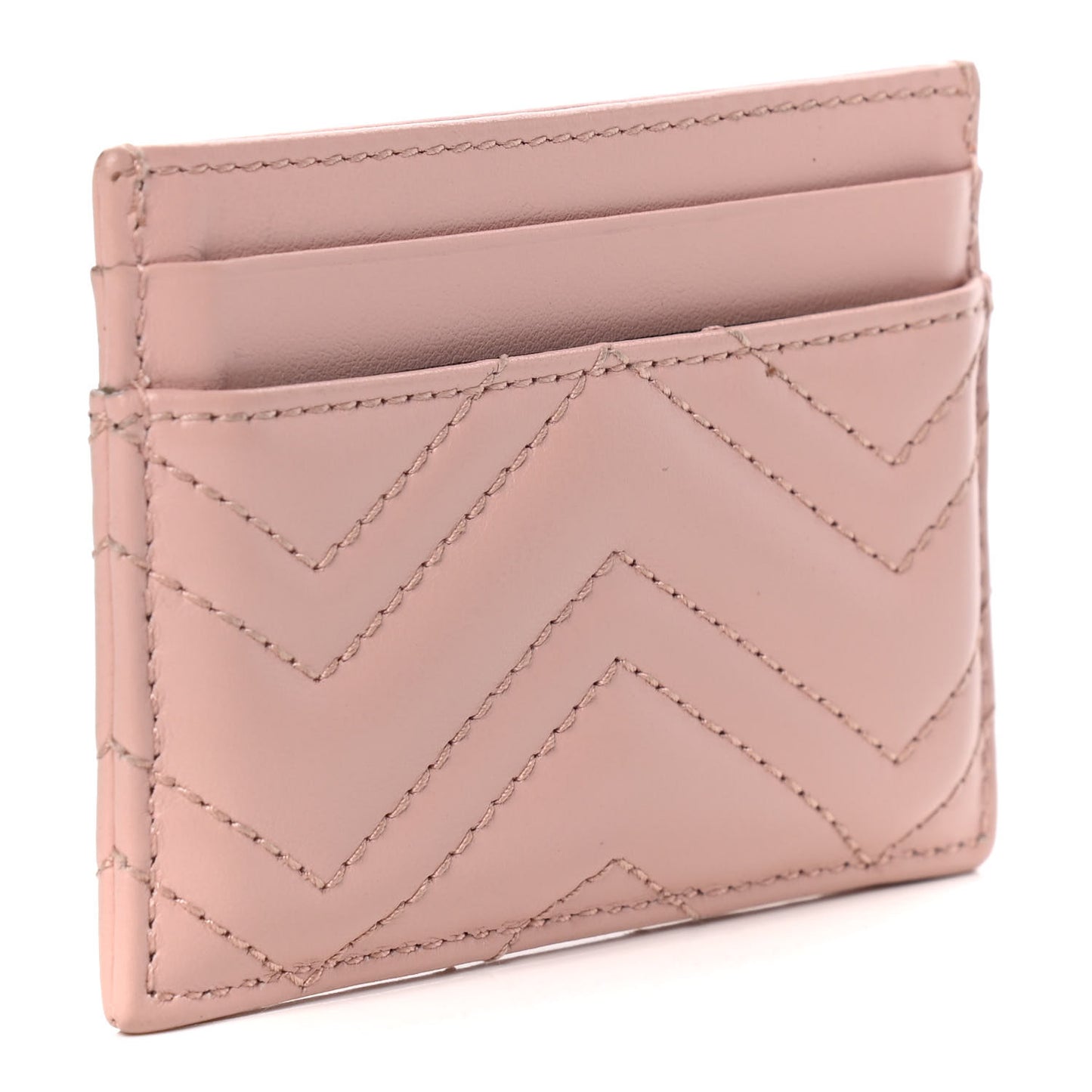 Calfskin Matelasse GG Marmont Card Holder Perfect Pink