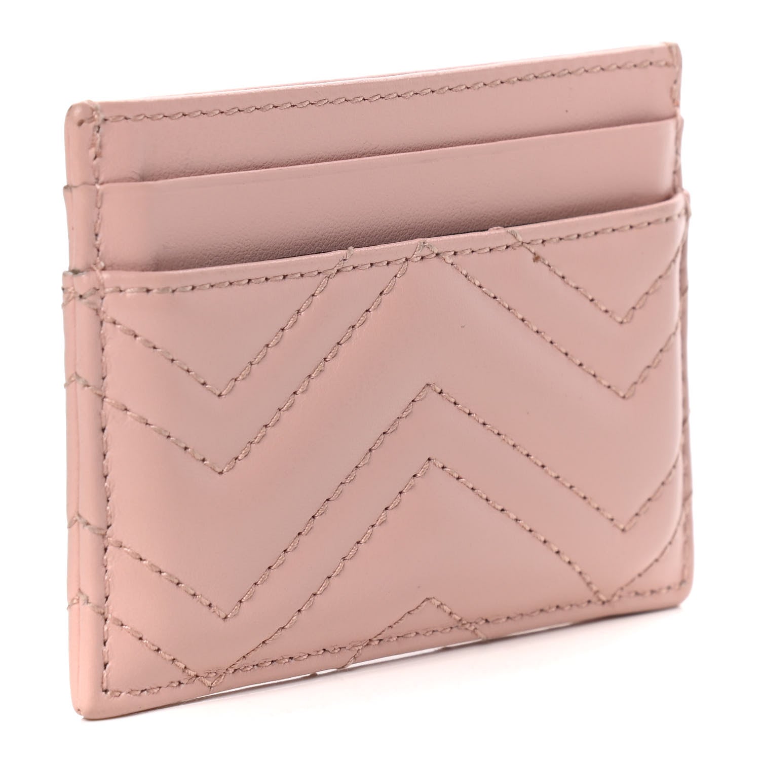 Gucci Calfskin Matelasse GG Marmont Card Holder Perfect Pink 3 of 9