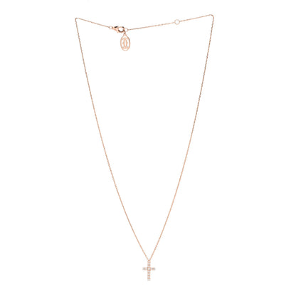 Cartier 18K Pink Gold Diamond Symbols Cross Pendant Necklace 3 of 6