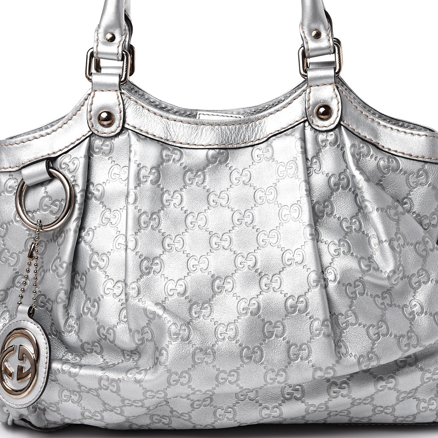 Gucci Guccissima Medium Sukey Tote Silver 7 of 11