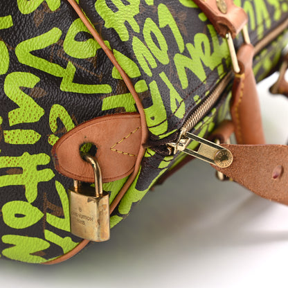 Louis Vuitton Monogram Graffiti Speedy 30 Green 10 of 10