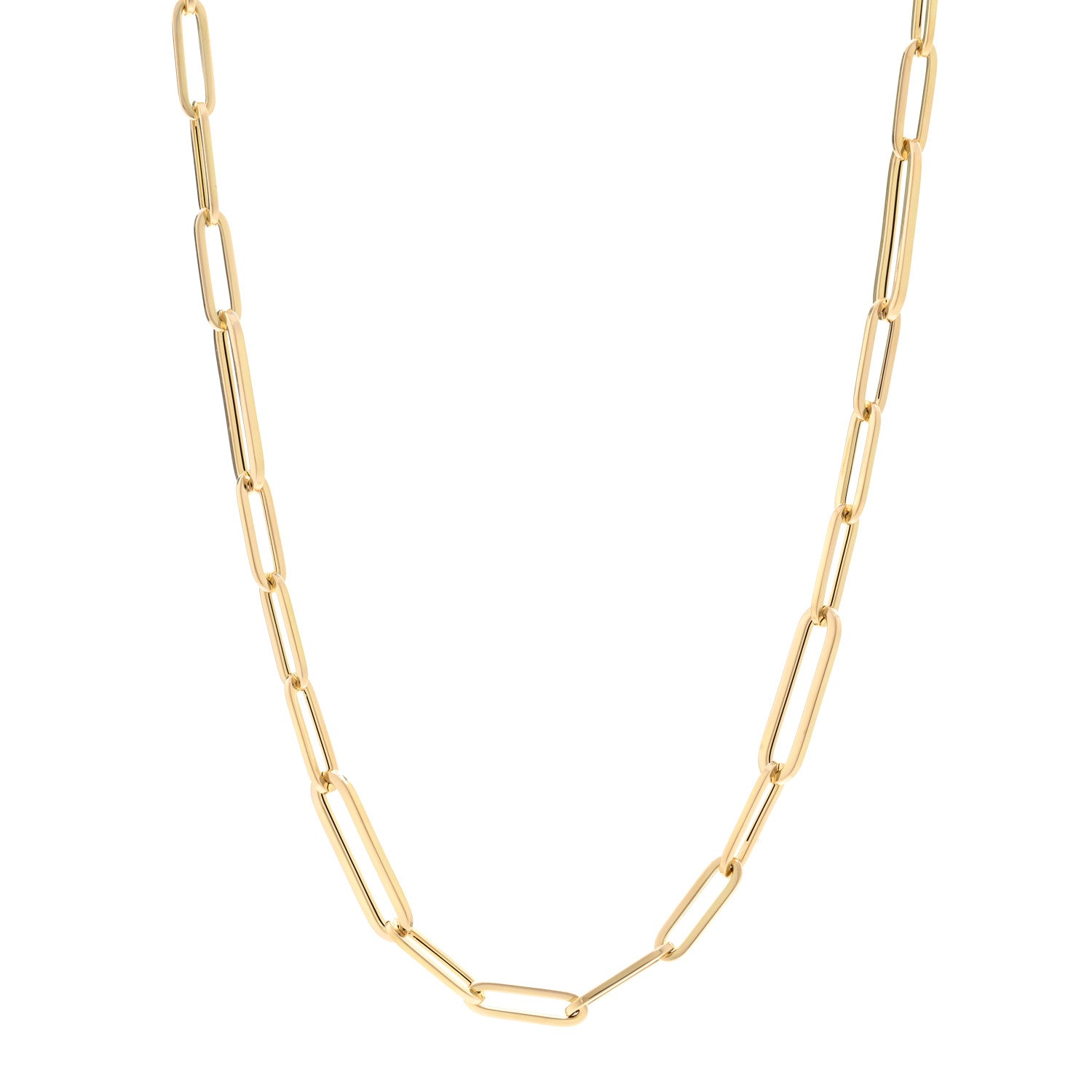 Roberto Coin 18K Yellow Gold Paper Clip Link Necklace 18" 1 of 5