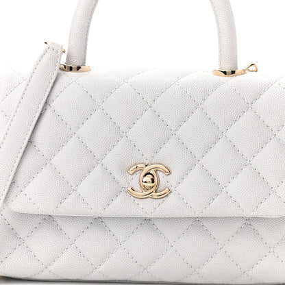 Chanel Caviar Quilted Mini Coco Handle Flap Light Grey 10 of 10