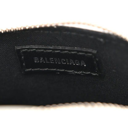 Balenciaga Calfskin Logo Crocodile Embossed Mini Ville Top Handle Bag White Black 6 of 9