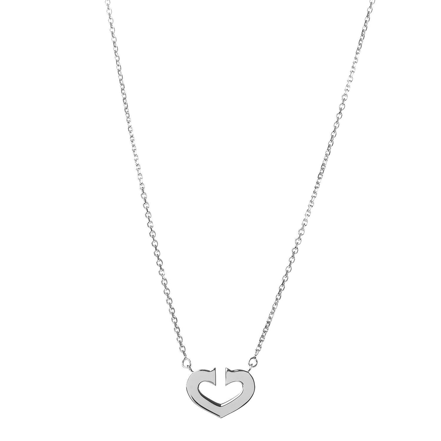 18K White Gold Medium Hearts and Symbols Necklace