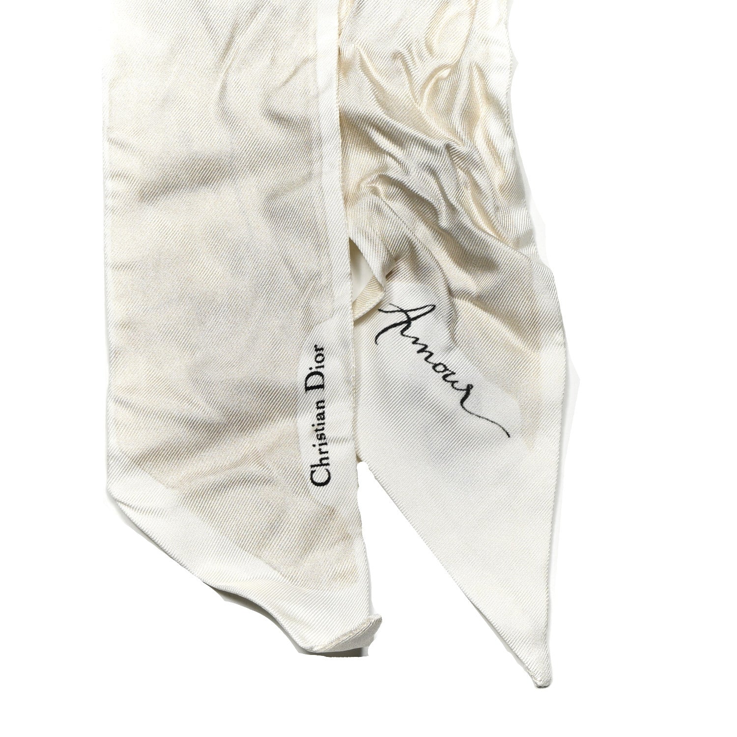 Christian Dior Silk ABCDior Mitzah "A" Scarf  Off White 2 of 4