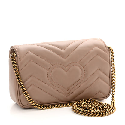 Gucci Calfskin Matelasse Super Mini GG Marmont Shoulder Bag Porcelain Rose 3 of 10