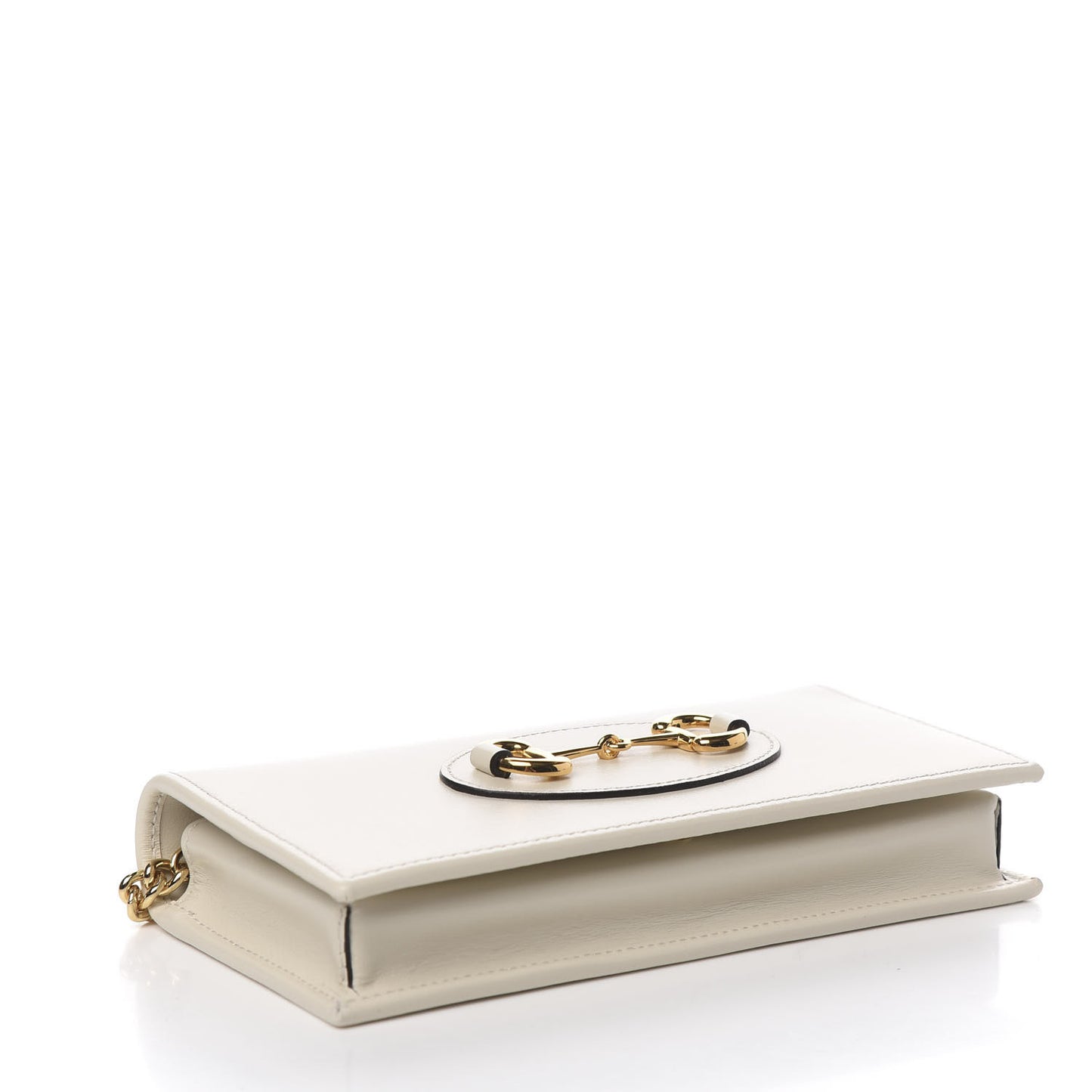 Boarded Plutone Calfskin Horsebit 1955 Wallet On Chain Mystic White