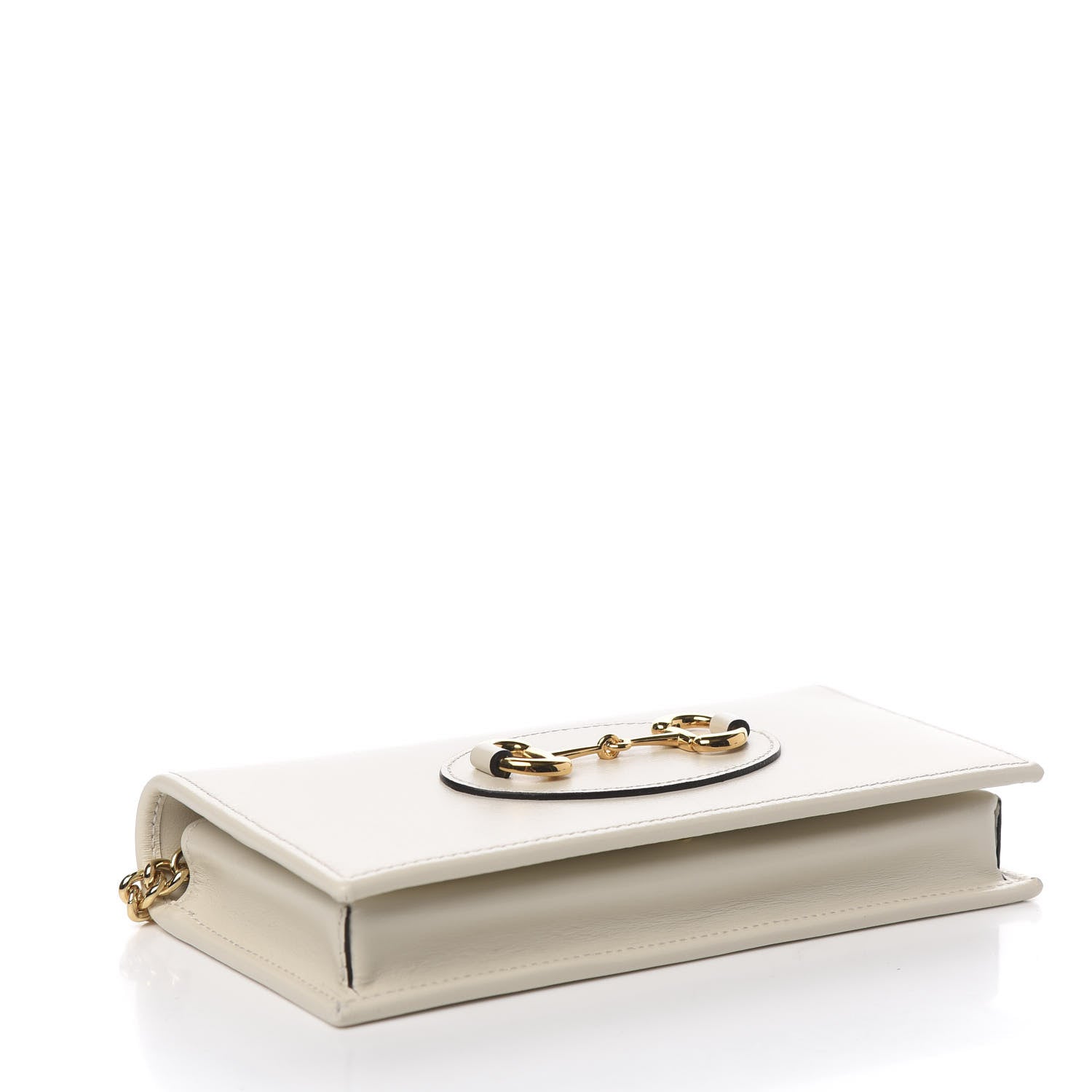 Gucci Boarded Plutone Calfskin Horsebit 1955 Wallet On Chain Mystic White 3 of 10