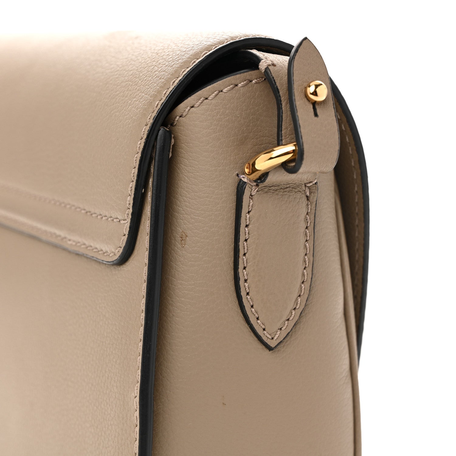 Versace Grained Calfskin La Medusa Flap Shoulder Bag Taupe 11 of 13