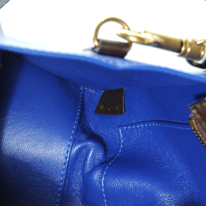 Celine Smooth Calfskin Nano Tri-Color Luggage Acajou Royal Blue 7 of 9