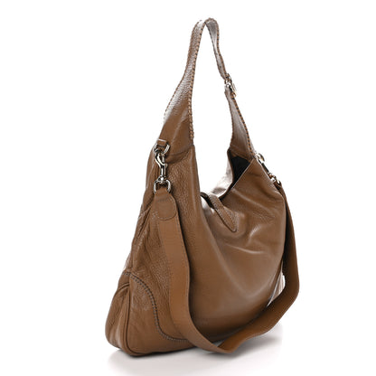 Gucci Calfskin Large New Jackie Shoulder Bag Brown 3 of 10
