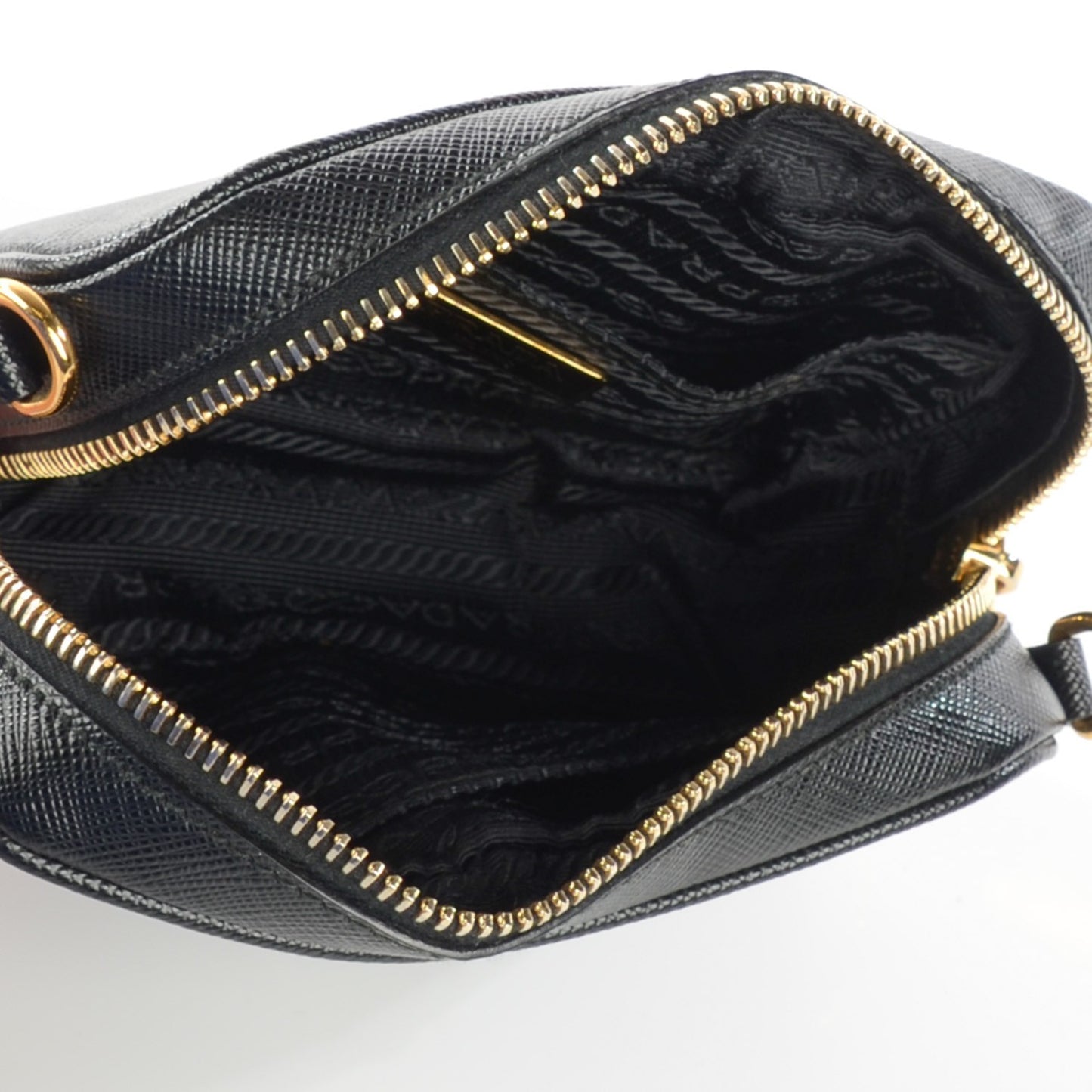Saffiano Mini Camera Crossbody Bag Nero Black