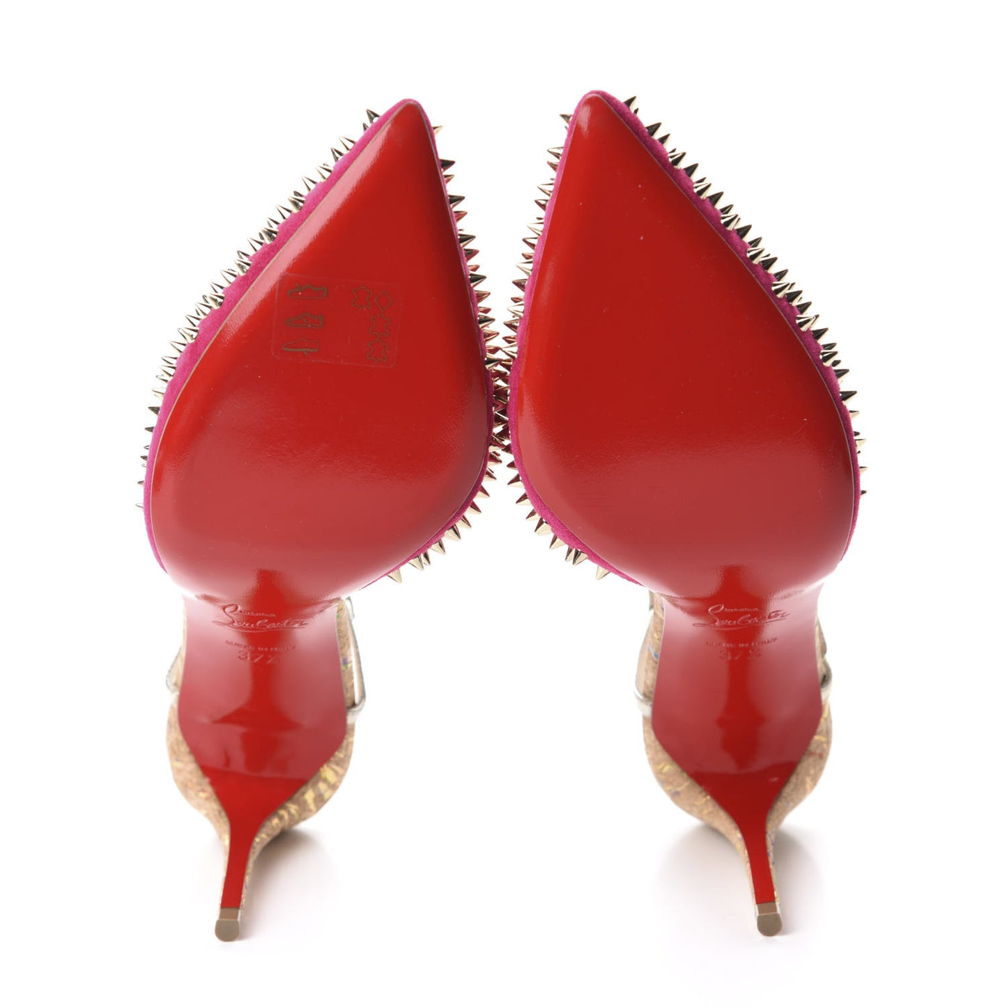 Suede Lame Cork Baila Spike 100 Pumps 37.5 Rosa