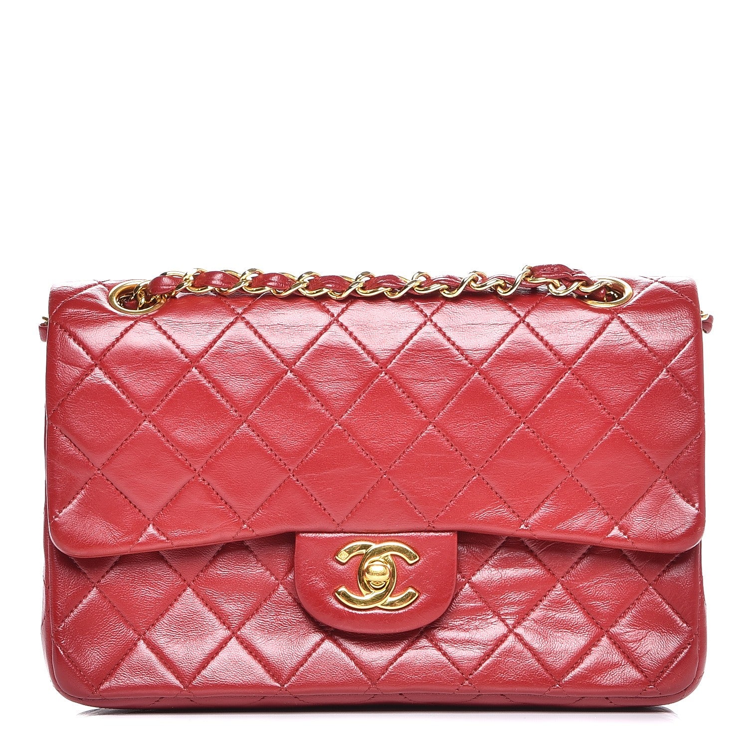 Chanel Lambskin Quilted Small Double Flap Red 1 of 7