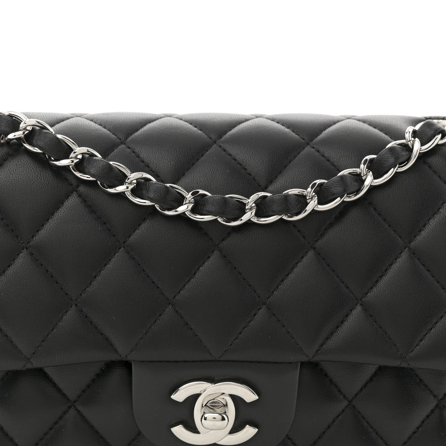 Chanel Lambskin Quilted Small Double Flap Black 8 of 10